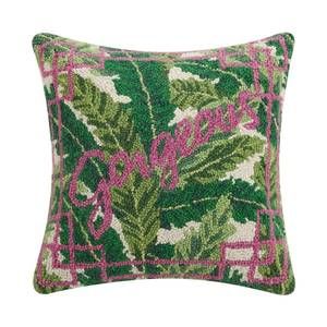 NEW PEKING HANDICRAFT 'gorgeous' hook pillow in green